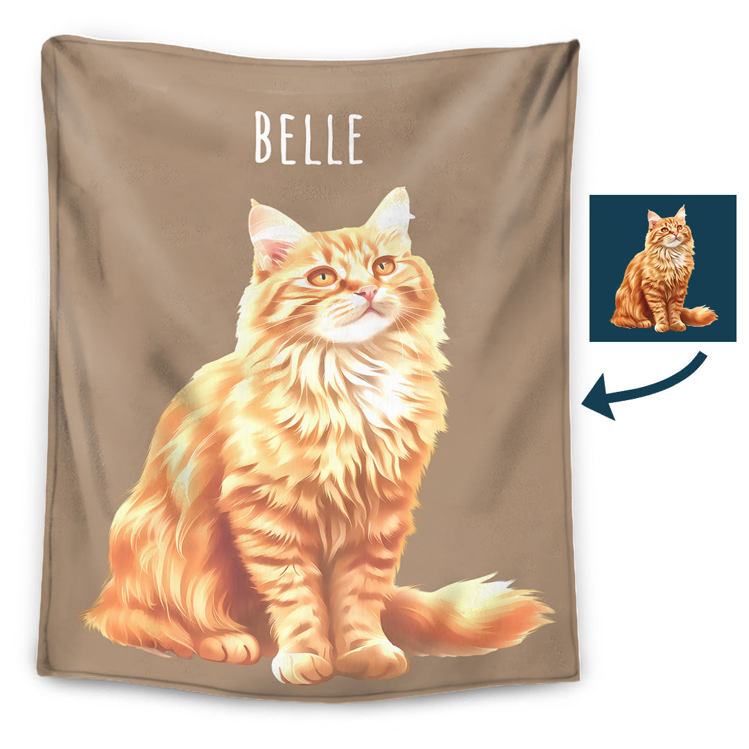 Geschenk für Tierbesitzer – Haustierporträt – Personalisierte Premium-Decke