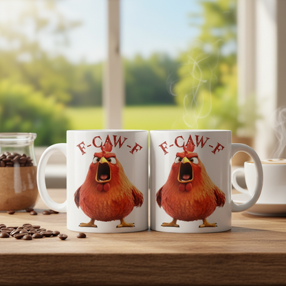 Lustige Tasse - Humorvolle Krähe F-Caw-F - Für Kollegen & Freunde - Personalisierte Tasse