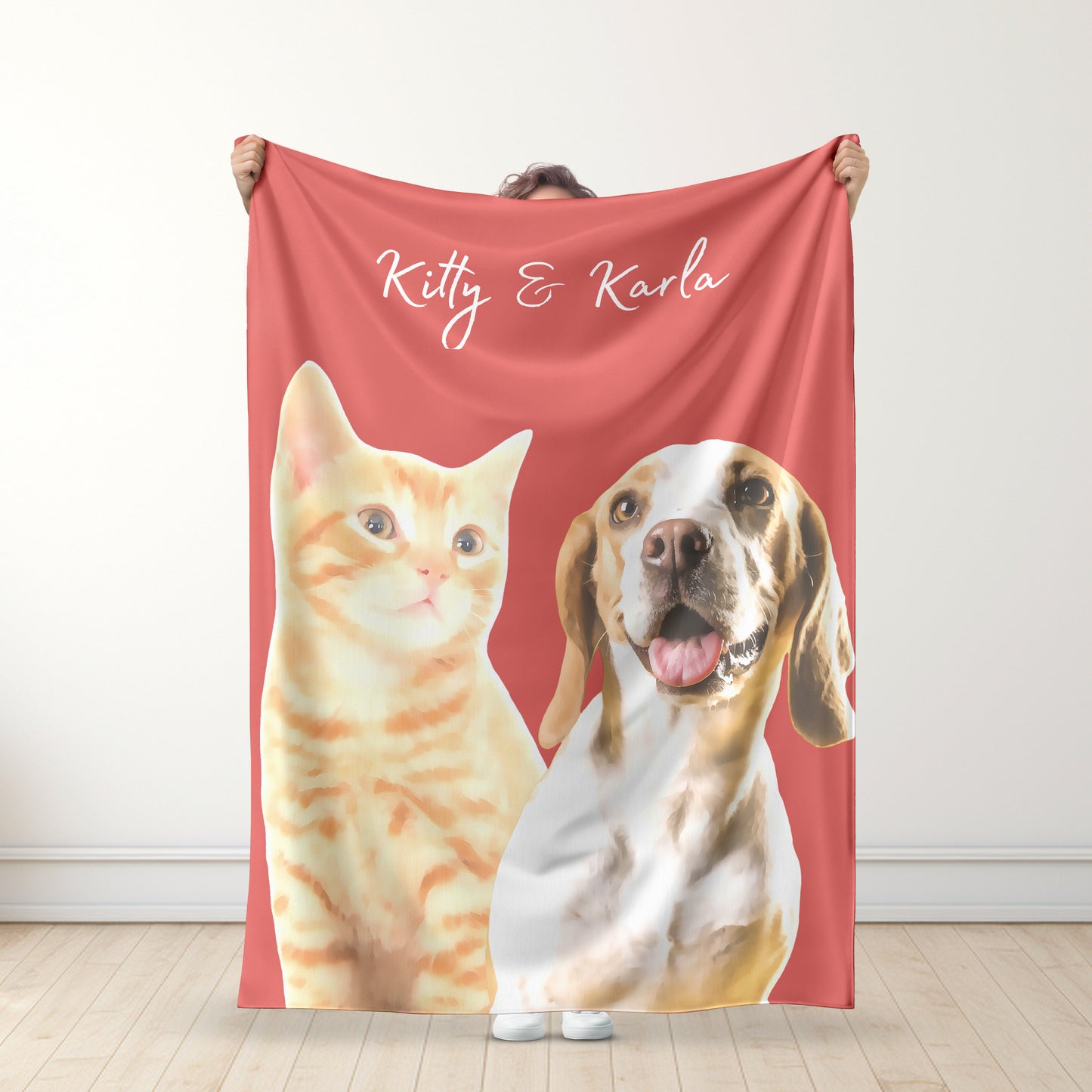 Geschenk für Tierbesitzer – Haustierporträt – Personalisierte Premium-Decke