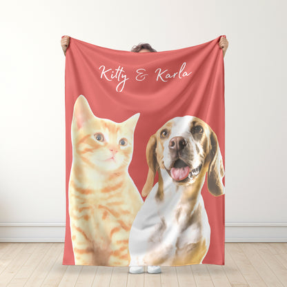 Geschenk für Tierbesitzer – Haustierporträt – Personalisierte Premium-Decke