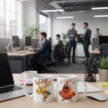 Lustige Tasse - Humorvolle Krähe F-Caw-F - Für Kollegen & Freunde - Personalisierte Tasse
