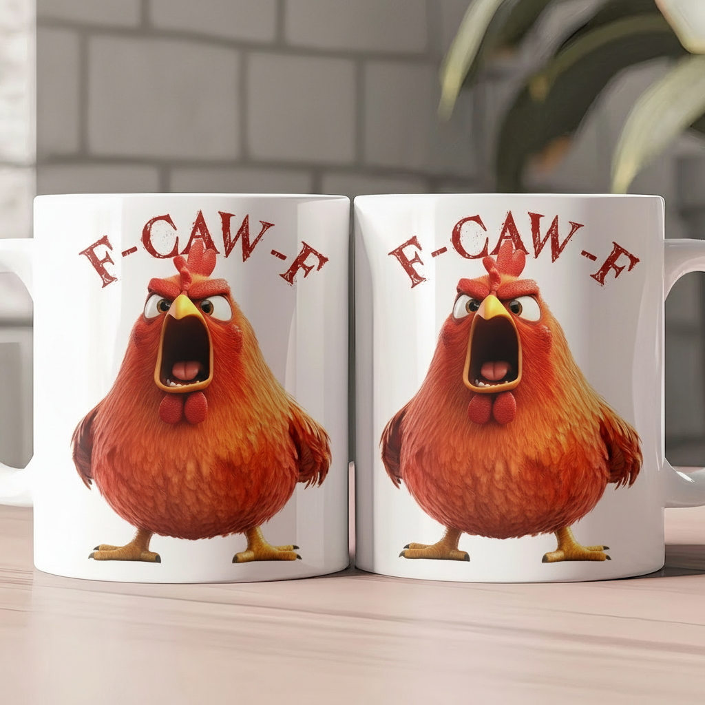 Lustige Tasse - Humorvolle Krähe F-Caw-F - Für Kollegen & Freunde - Personalisierte Tasse