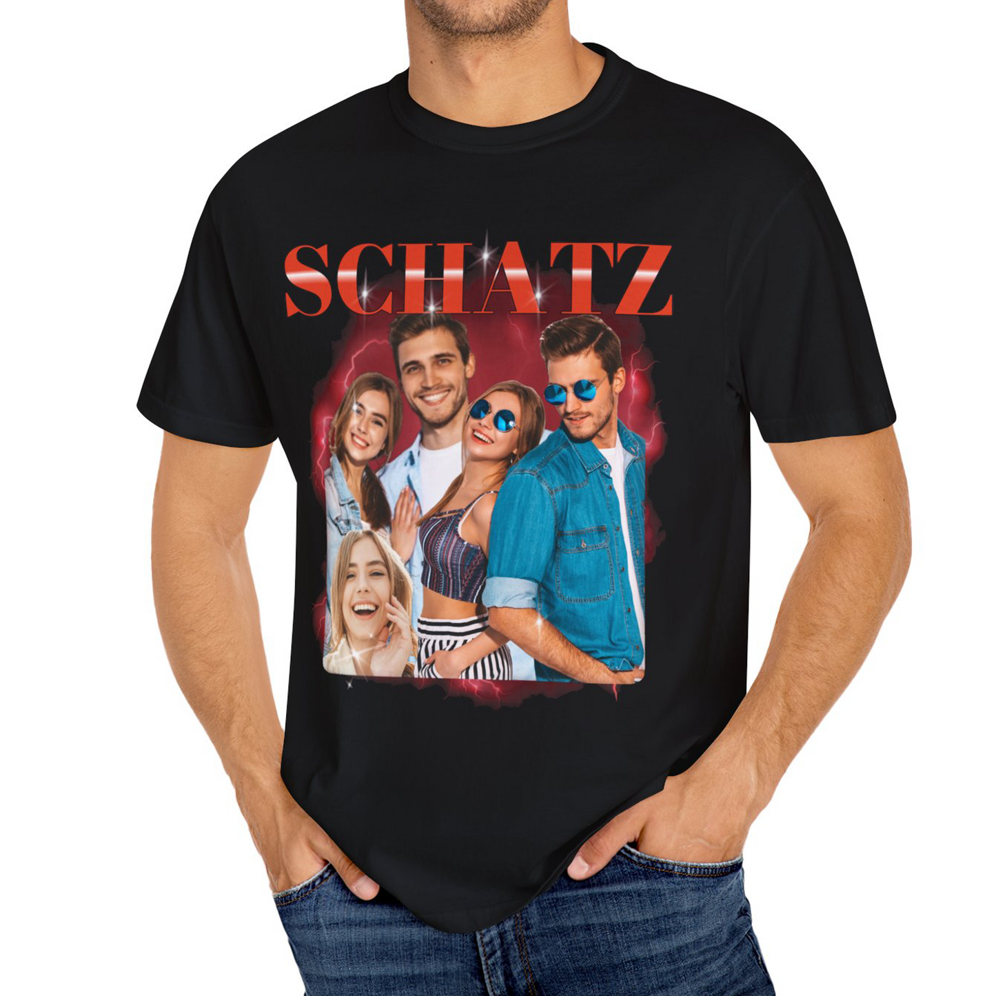 Geschenk für Paare – Vintage Bootleg – Personalisierter T-Shirt