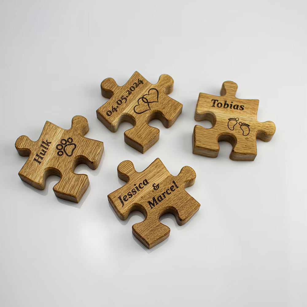 Geschenk für Familie – Familienpuzzle Personalisiert aus Eiche