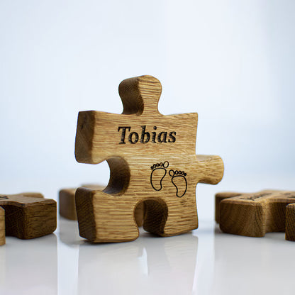 Geschenk für Familie – Familienpuzzle Personalisiert aus Eiche