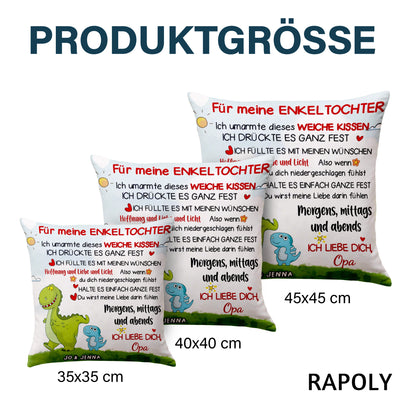 Für meine/n Enkelin/Enkel - Personalisiertes Premium-Kissen mit Dinosaurier-Design™