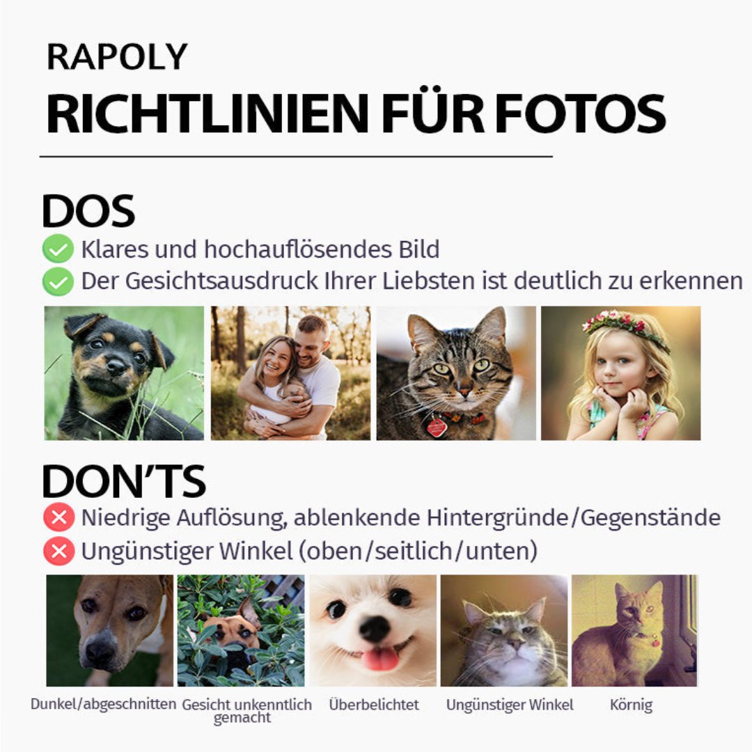 Geschenk für Tierliebhaber - Für immer in meinem Herzen - Personalisierter Gedenk-Fotoanhänger für Haustiere