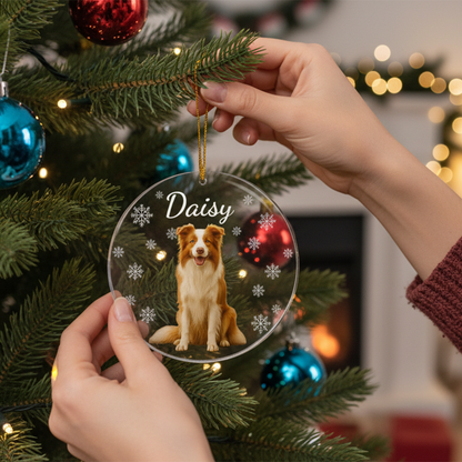 Geschenk für Tierliebhaber - Welpenbild - Personalisierter Gedenk-Fotoanhänger für Haustiere